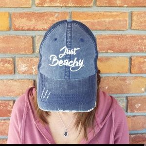 NEW! LIFE IS "JUST BEACHY" TRUCKER STYLE  CAP"